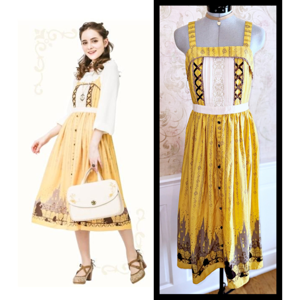 Axes Femme Disney Beauty and the Beast Classic Rose Long JSK Dress M Himekaji
